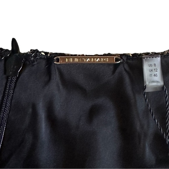 Elie Tahari Gold Sequin Draped V-Neck Blouse Top 8 NWT $245 Party Holiday Glam - Picture 9 of 10